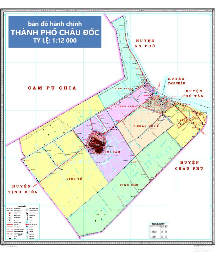 TẢI Bản Đồ hành chính Thành Phố Châu Đốc, tỉnh An Giang mới 2023