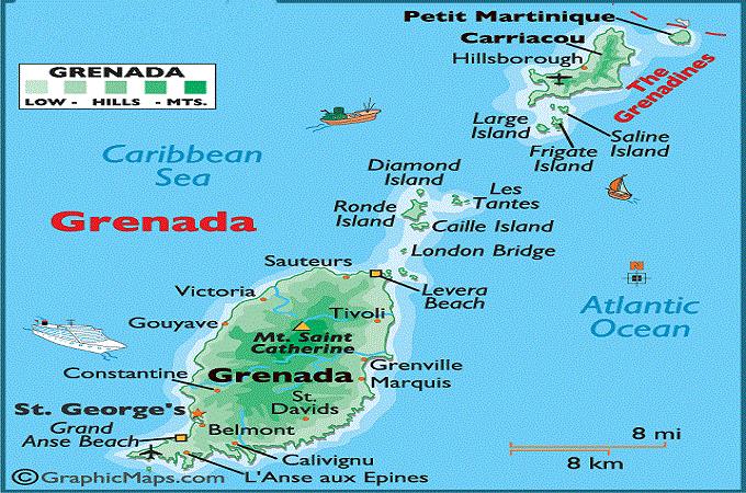 Bản đồ nước Grenada (Grenada Map) khổ lớn năm 2023