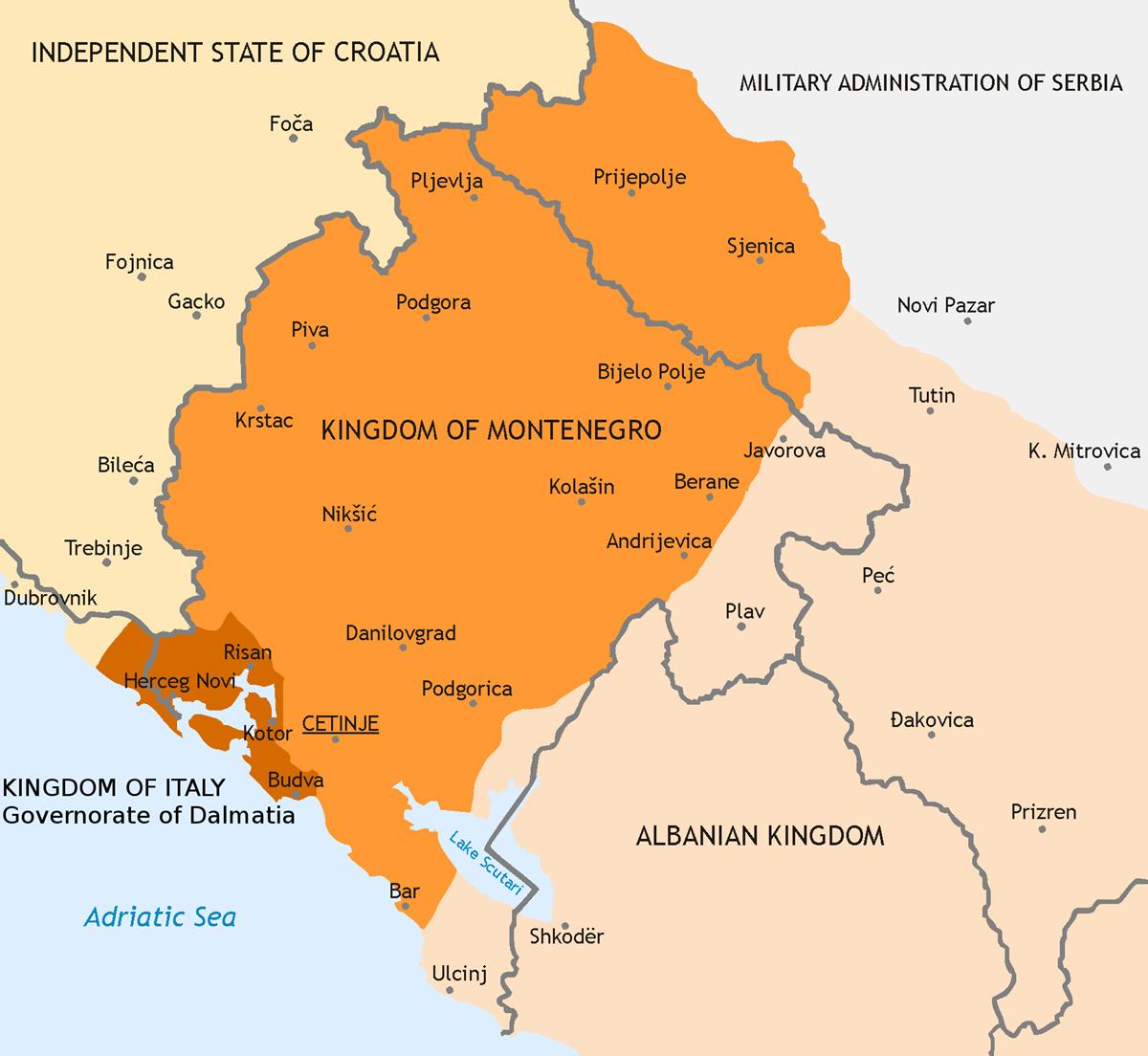 Bản đồ nước Montenegro (Montenegro Map) khổ lớn năm 2023