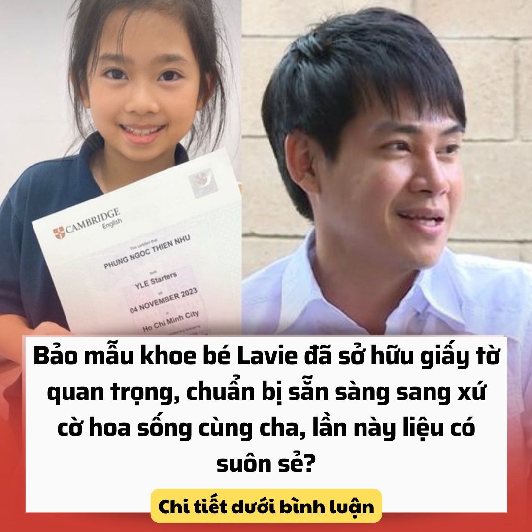 Bảo mẫu khoe bé Lavie đã sở hữu giấy tờ quan trọng, chuẩn bị sẵn sàng sang xứ cờ hoa sống cùng cha