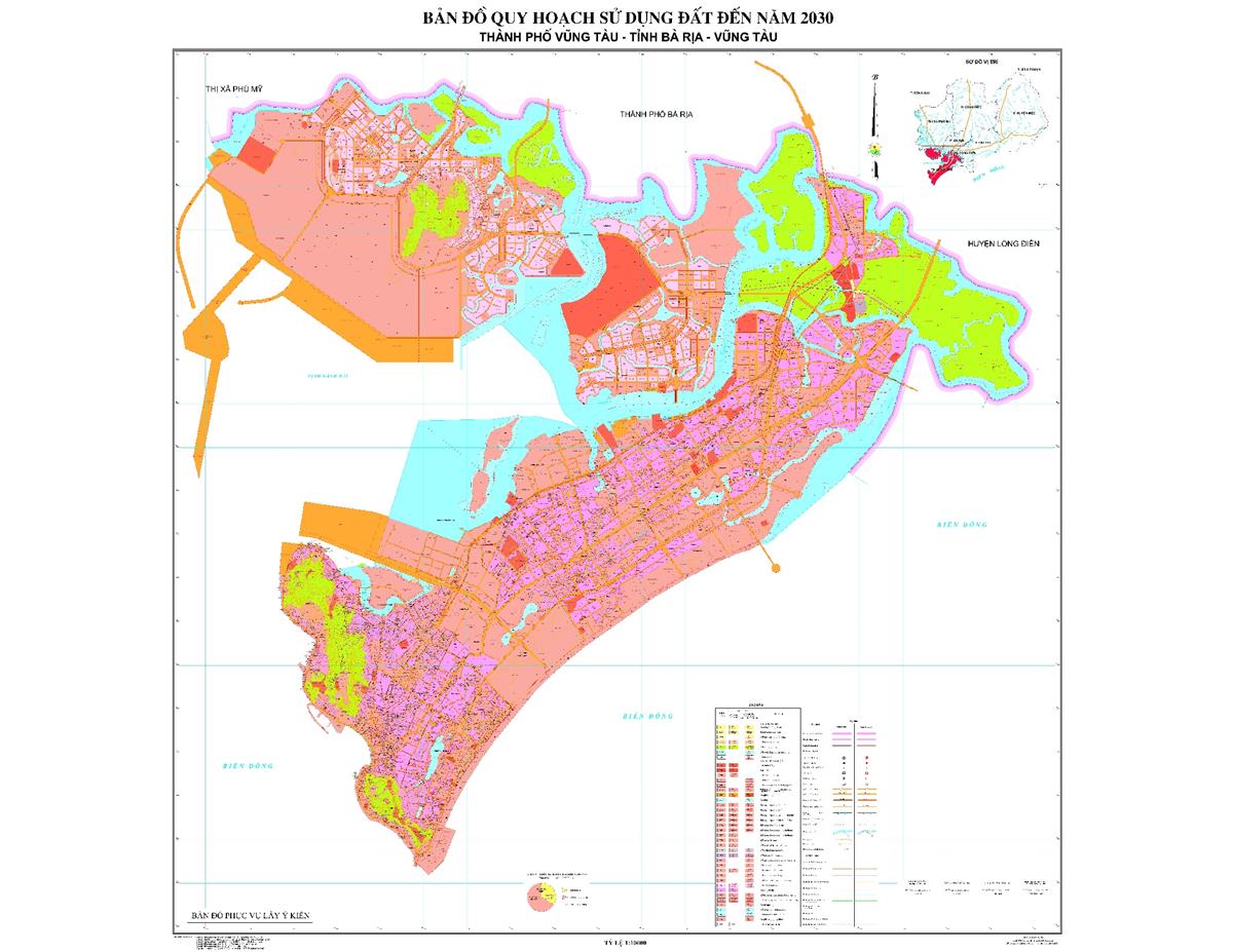 TẢI Bản đồ quy hoạch sử dụng đất Thành phố Bà Rịa đến năm 2030