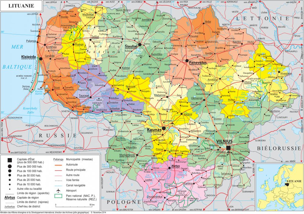 Bản đồ nước Litva (Litva Map) khổ lớn năm 2023