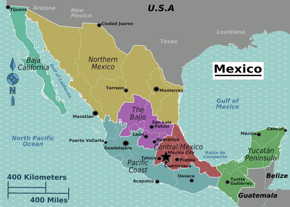 Bản đồ nước Mexico (Mê-hi-cô), lịch sử & vị trí địa lý năm 2023
