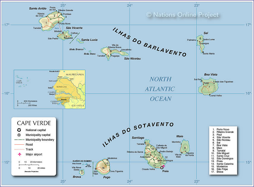 Bản đồ nước Cabo Verde (Cabo Verde Map) khổ lớn năm 2023