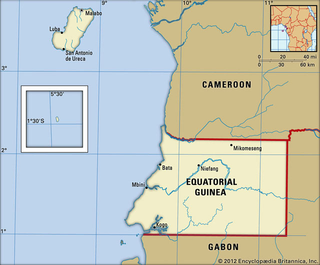Bản đồ nước Guinea Xích Đạo (Equatorial Guinea Map) khổ lớn năm 2023