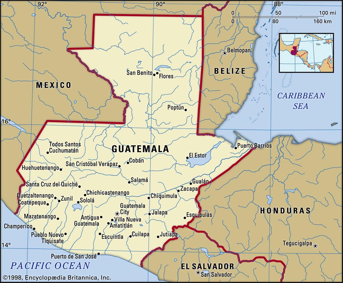Bản đồ nước Guatemala (Guatemala Map) khổ lớn năm 2023