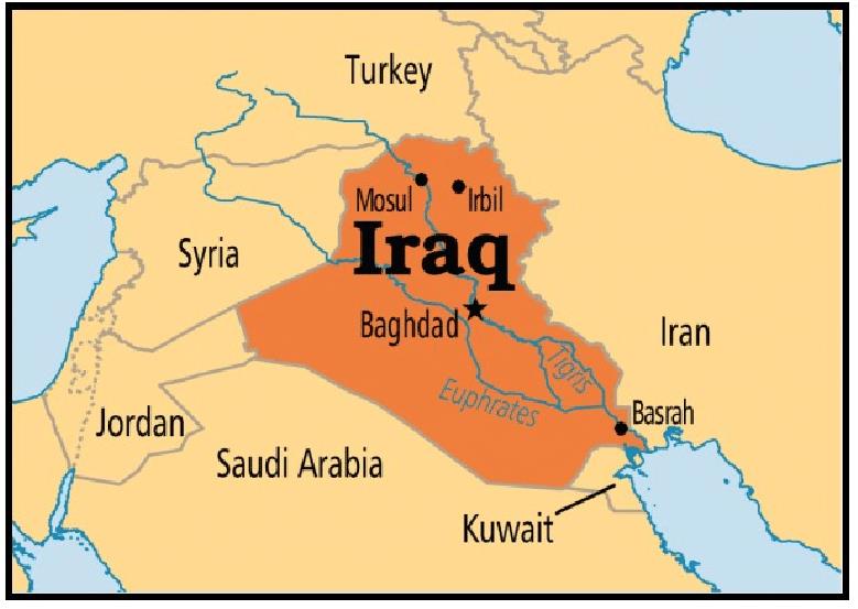 Bản đồ nước Iraq (Iraq Map) khổ lớn năm 2023