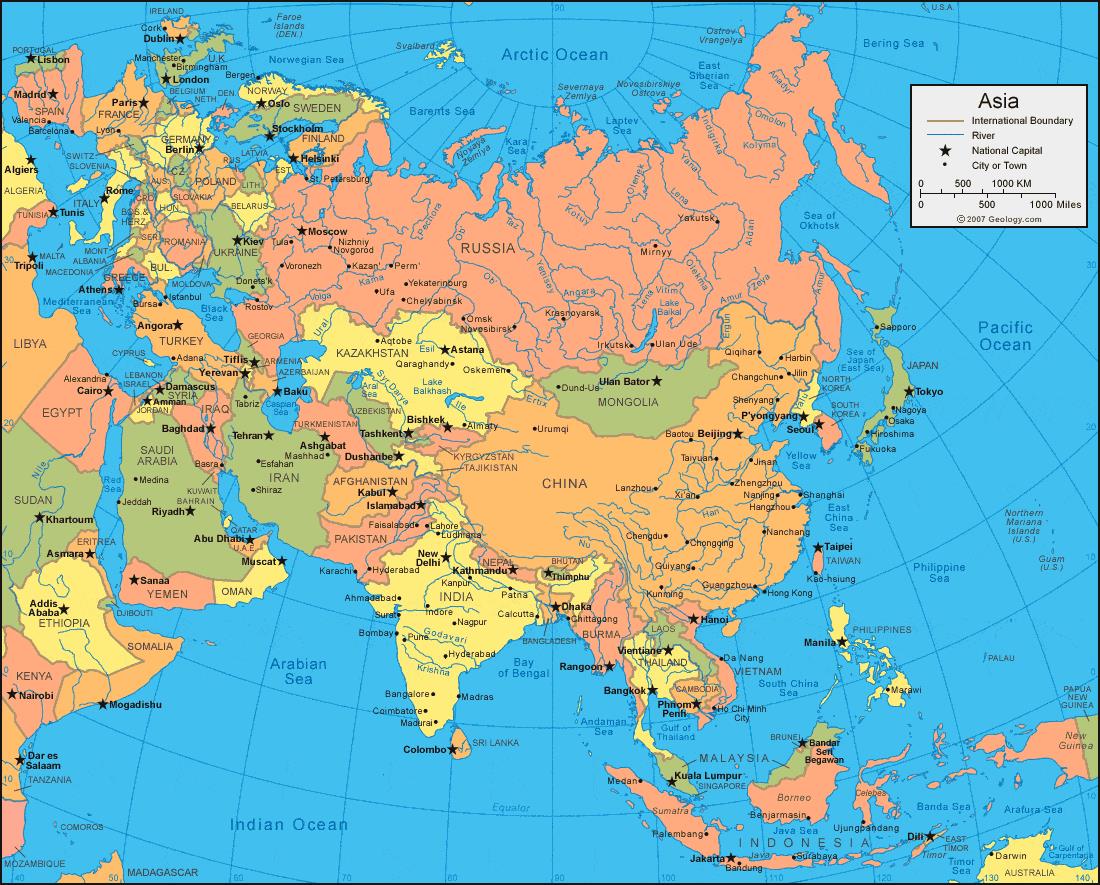 TẢI Bản đồ Châu Á (Asian Map) khổ lớn Mới Nhất 2023
