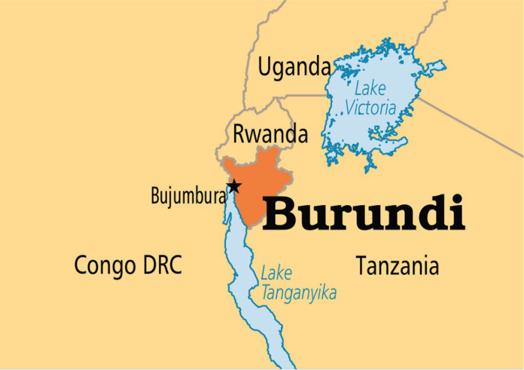 Bản đồ nước Burund (Burund Map) khổ lớn năm 2023