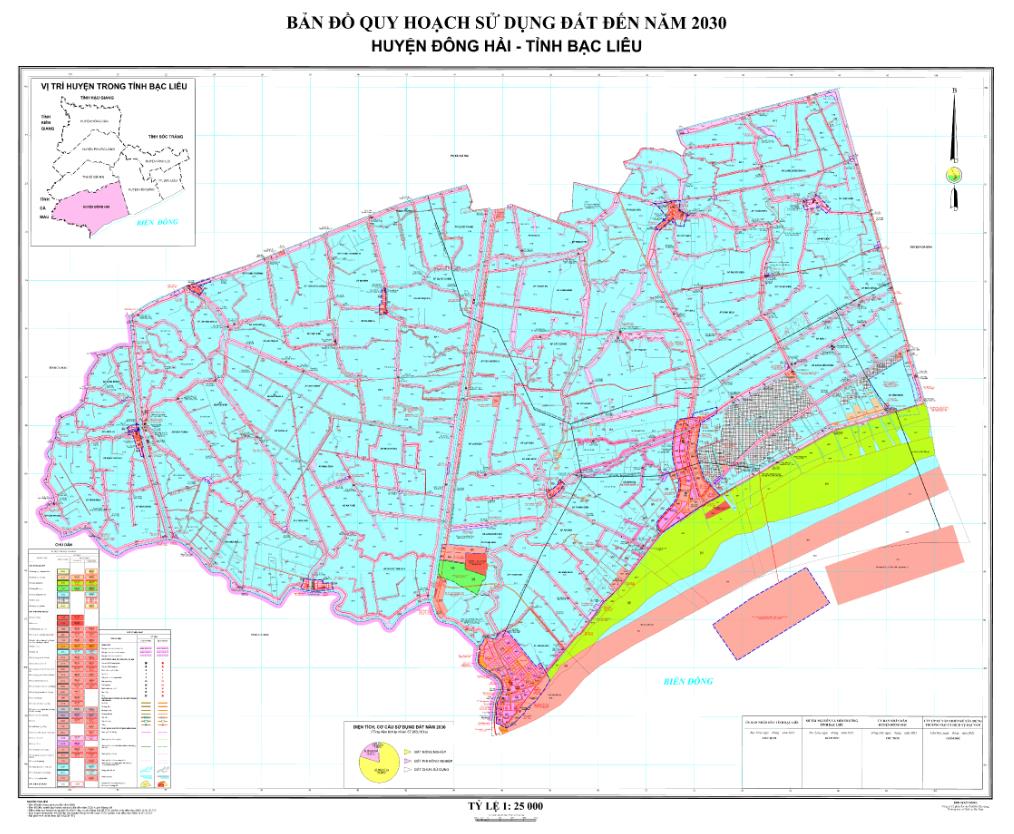 TẢI Bản đồ quy hoạch sử dụng đất Huyện Đông Hải đến năm 2030