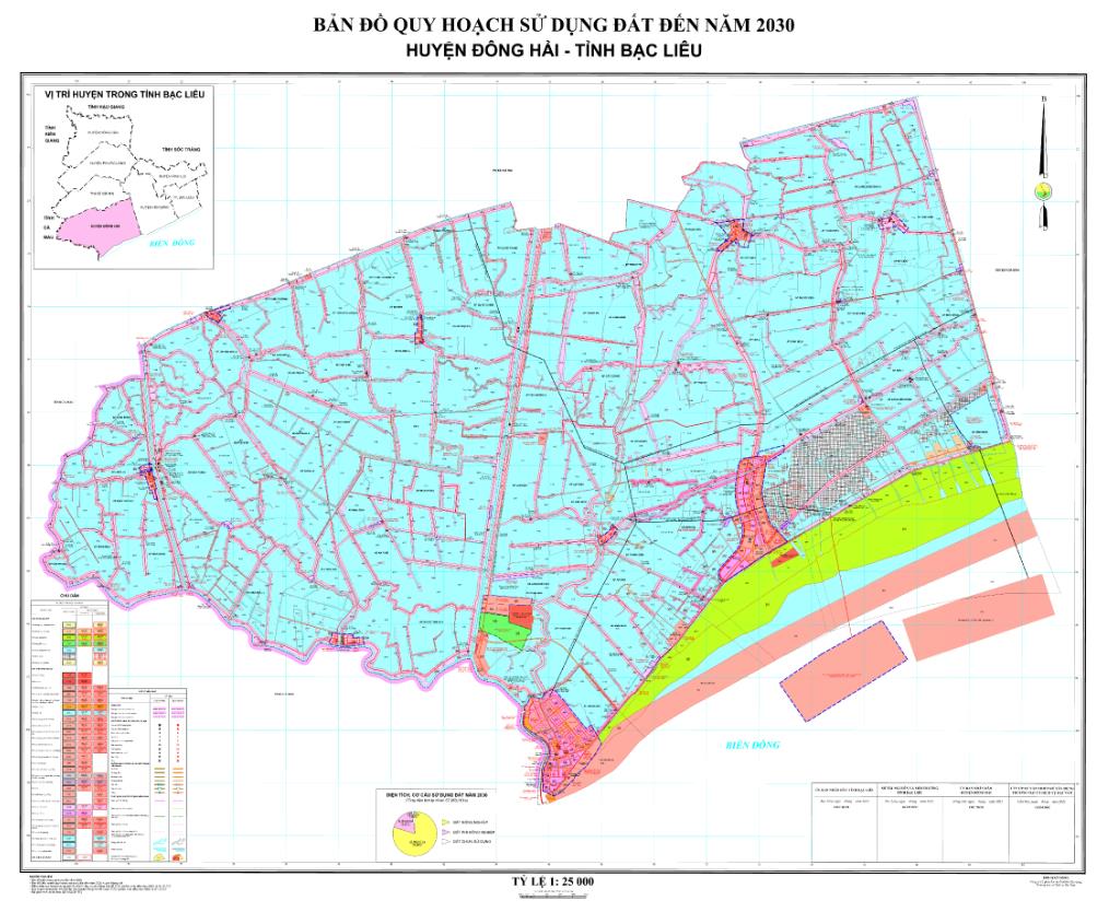 TẢI Bản đồ quy hoạch sử dụng đất Huyện Đông Hải đến năm 2030