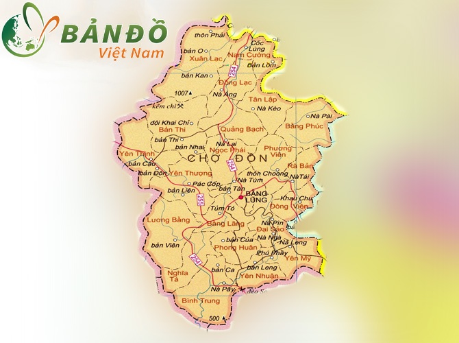 TẢI Bản đồ hành chính Huyện Chợ Đồn, tỉnh Bắc Kạn khổ lớn 2023