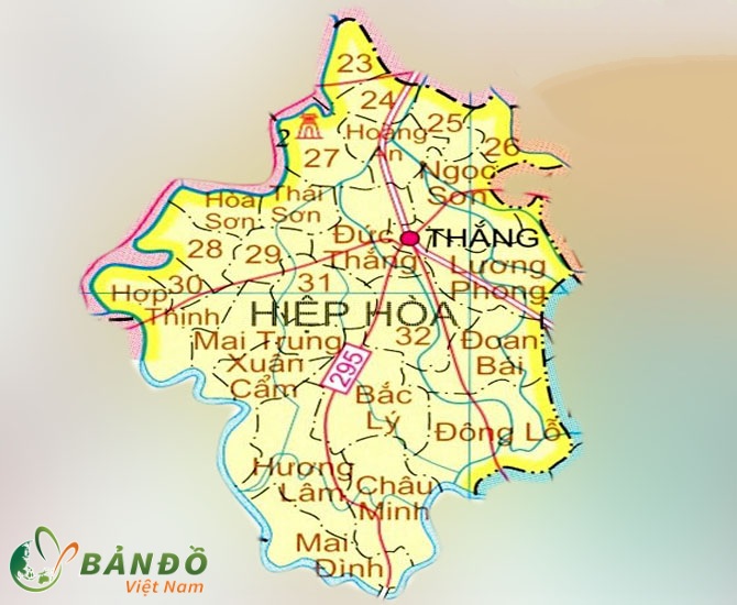 TẢI Bản đồ hành chính huyện Hiệp Hòa, tỉnh Bắc Giang khổ lớn 2023