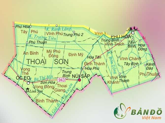 TẢI Bản đồ hành chính huyện Thoại Sơn khổ lớn phóng to 2023