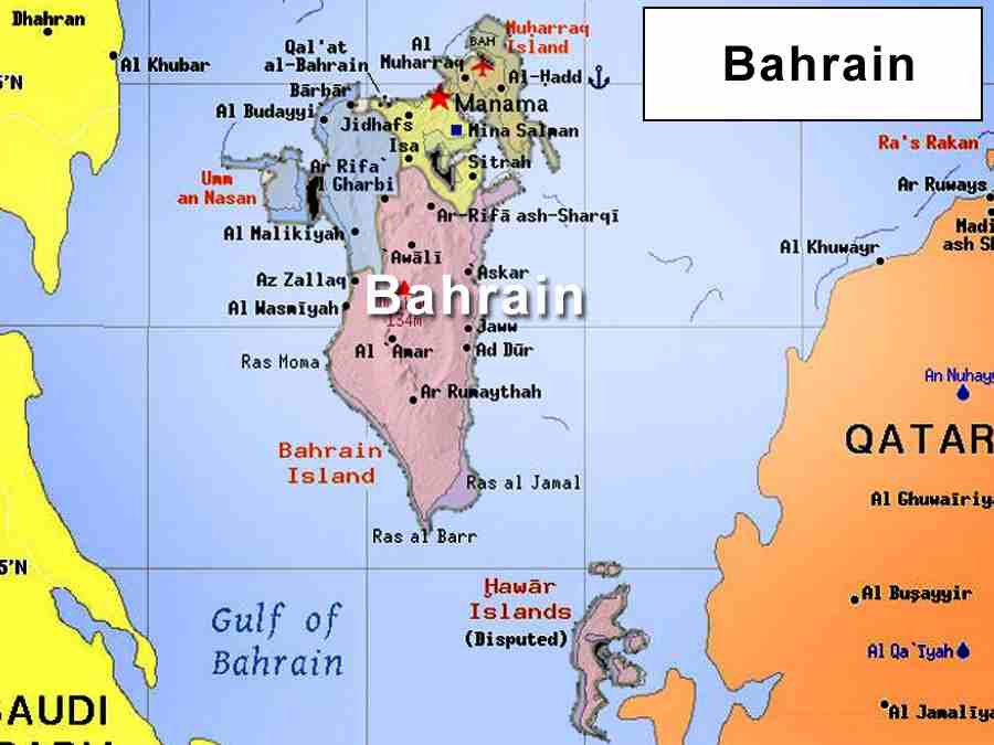 Bản đồ nước Bahrain (Kingdom of Bahrain Map) khổ lớn năm 2023