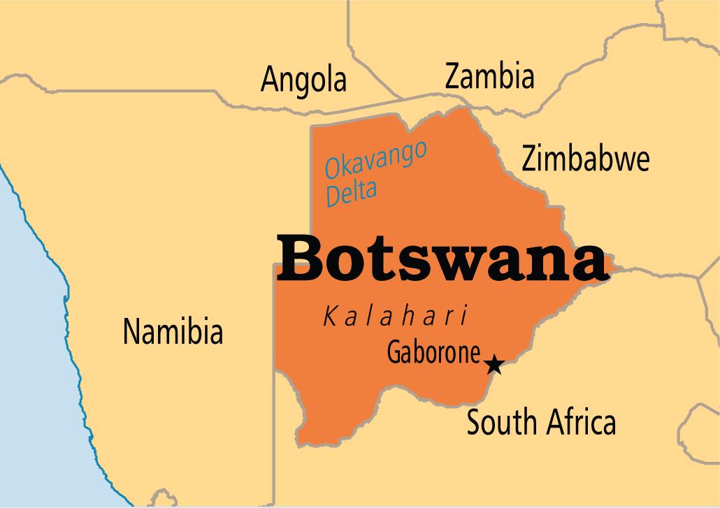 Bản đồ nước Botswana (Botswana Map) khổ lớn năm 2023