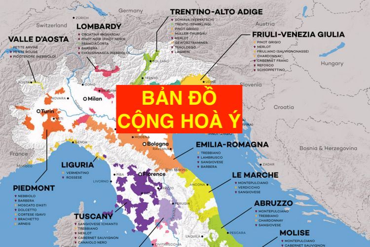TẢI Bản đồ đất nước Ý (Italia) Khổ Lớn Mới Nhất 2023