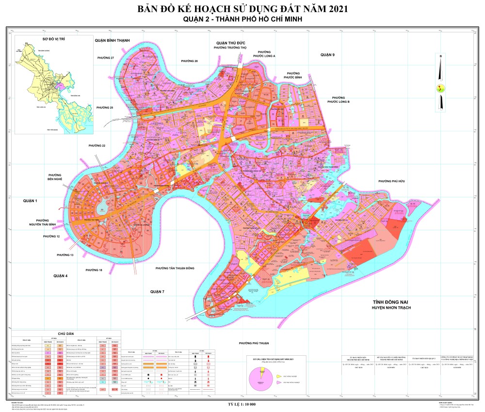Bản đồ quy hoạch sử dụng đất Quận 2 năm 2021