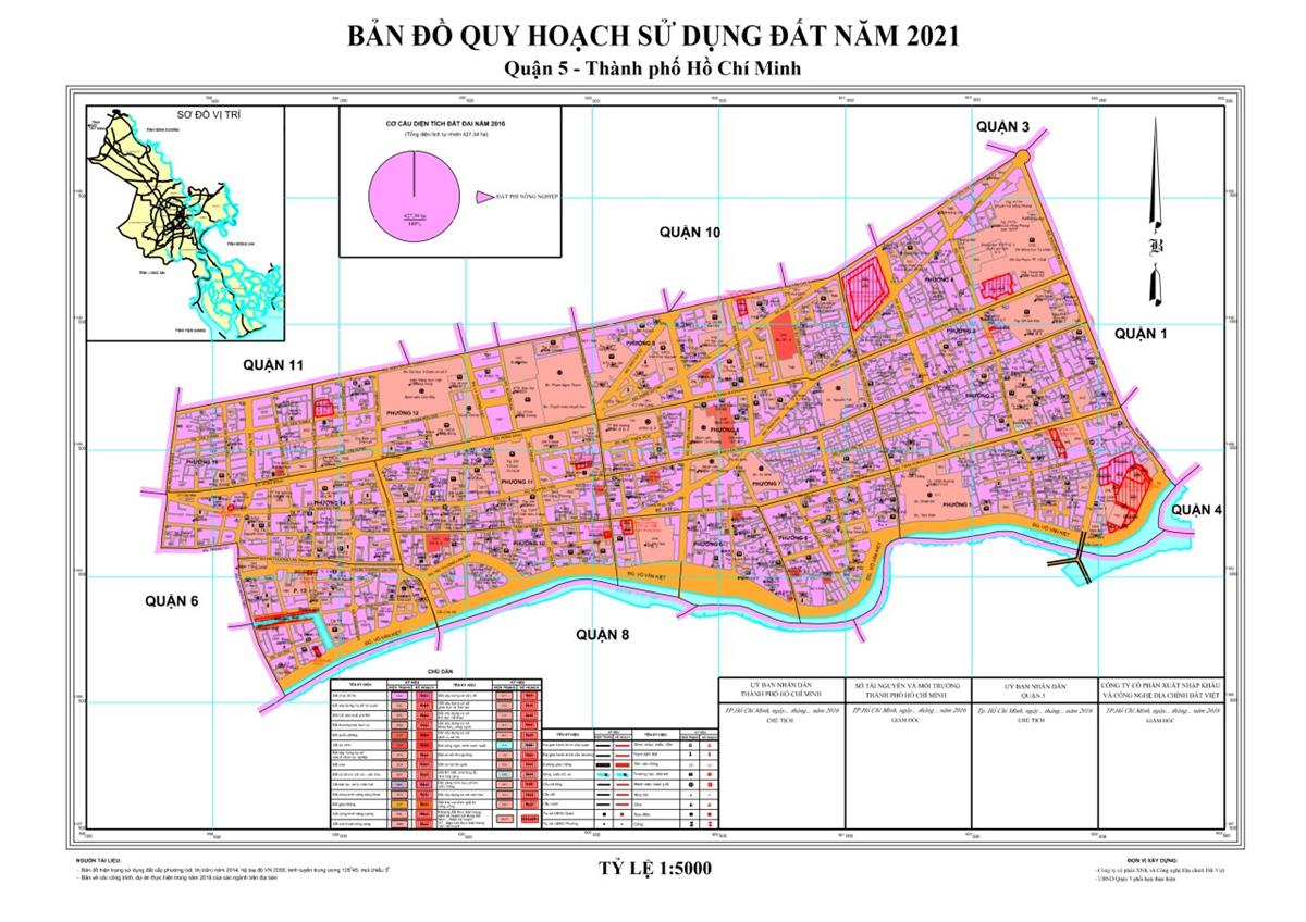 Bản đồ quy hoạch sử dụng đất Quận 5 năm 2021
