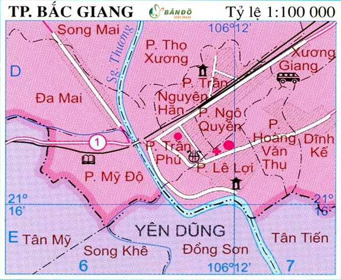 TẢI Bản đồ hành chính Thành phố Bắc Giang khổ lớn phóng to 2023