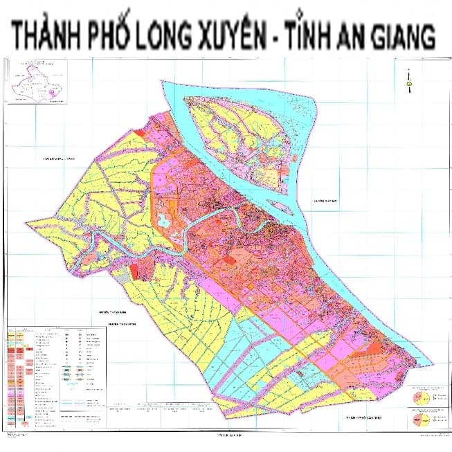 TẢI Bản đồ hành chính Thành phố Long Xuyên, An Giang khổ lớn 2023