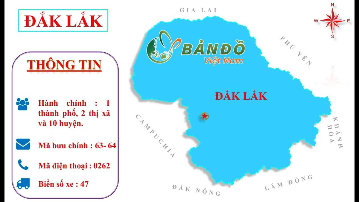 TẢI Bản đồ Hành chính Tỉnh Đắk Lắk (Daklak) Khổ Lớn 2023