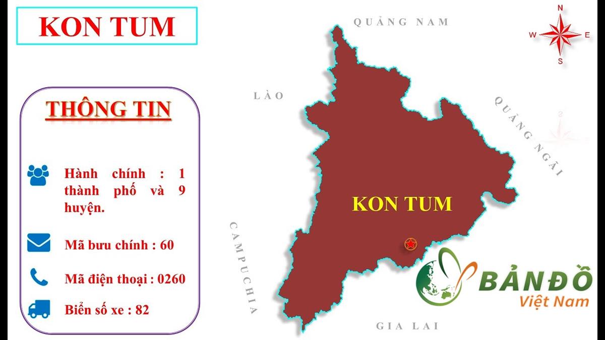 Bản đồ Hành chính tỉnh Kon Tum năm 2023