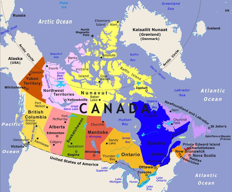 TẢI Bản đồ đất nước Canada khổ lớn phóng to năm 2023