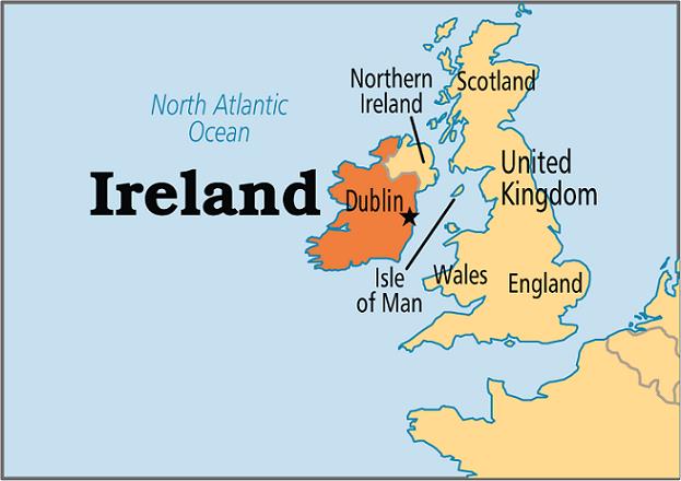 Bản đồ nước Ireland (Ireland Map) khổ lớn năm 2023