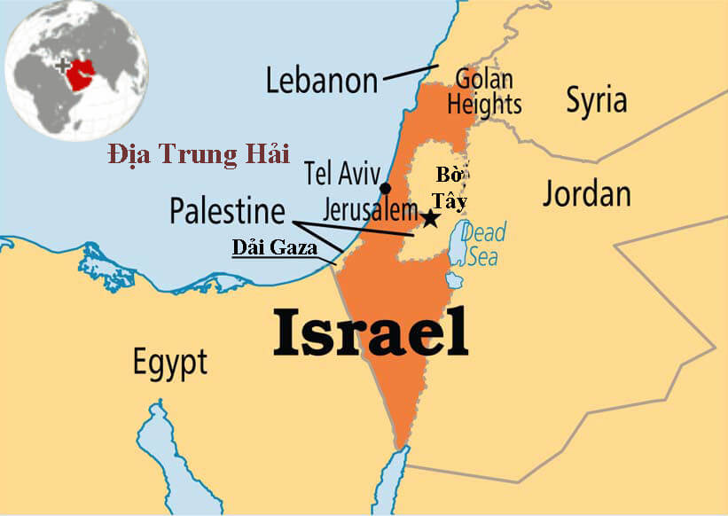 Bản đồ nước Israel (Israel Map) khổ lớn năm 2023