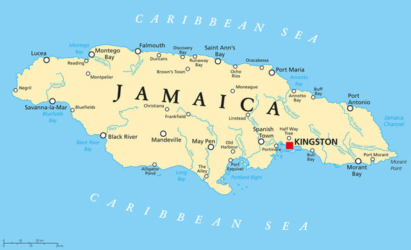Bản đồ nước Jamaica (Jamaica Map) khổ lớn năm 2023