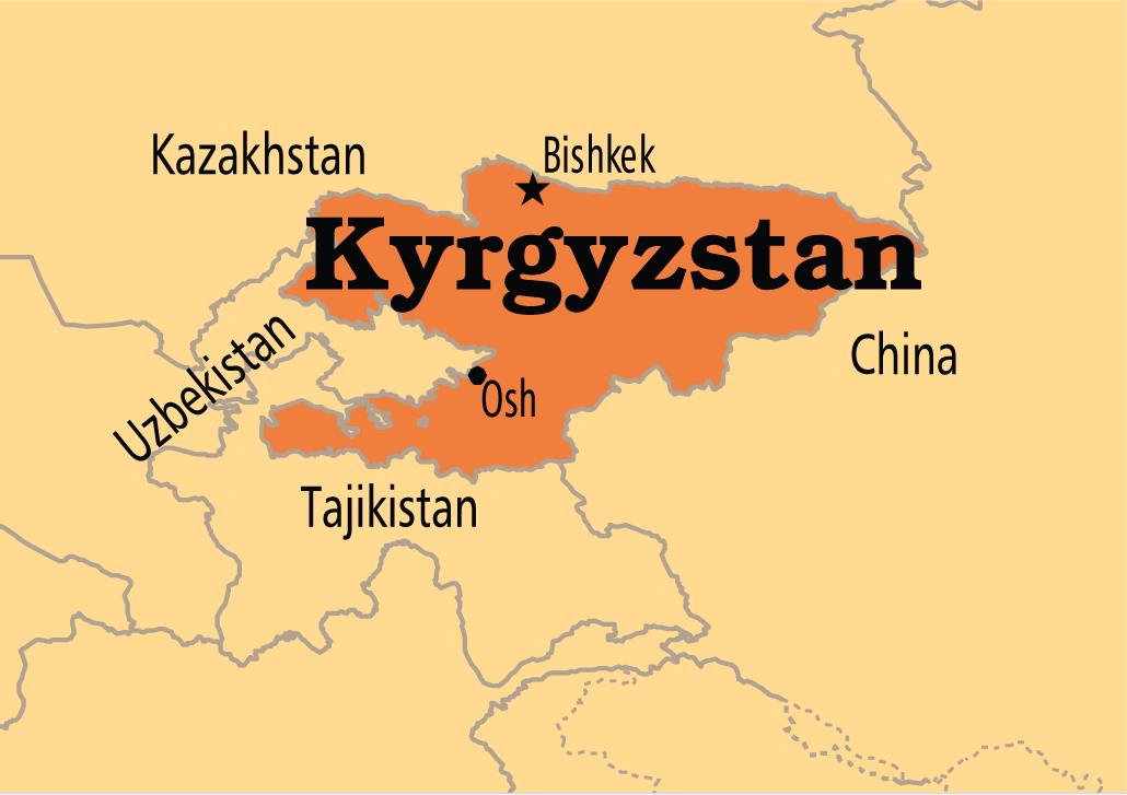 Bản đồ nước Kyrgyzstan (Kyrgyzstan Map) khổ lớn năm 2023