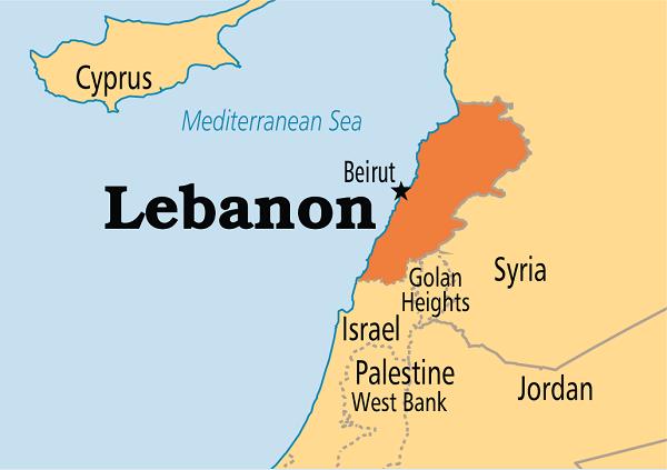 Bản đồ nước Liban (Liban Map) khổ lớn năm 2023