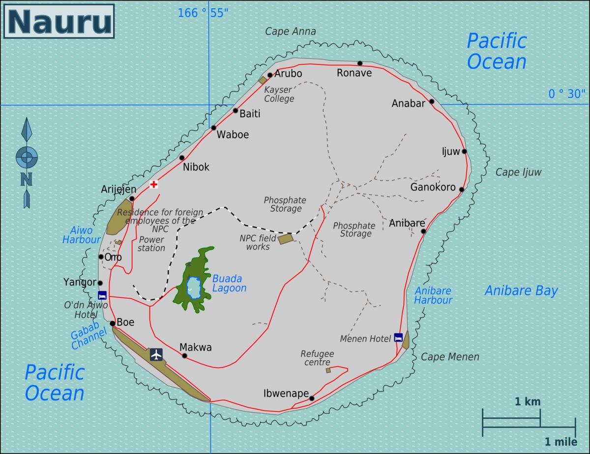 Bản đồ nước Nauru (Nauru Map) khổ lớn năm 2023