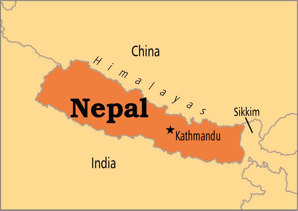 Bản đồ nước Nepal (Nepal Map) khổ lớn năm 2023
