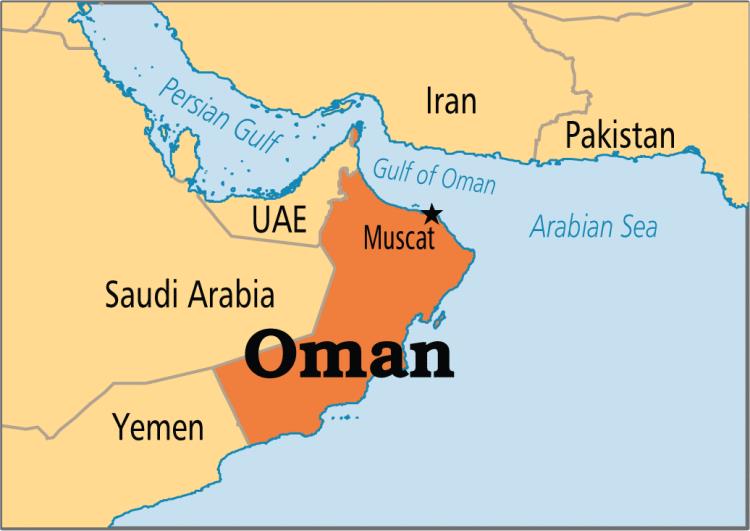 Bản đồ nước Oman (Oman Map) khổ lớn năm 2023