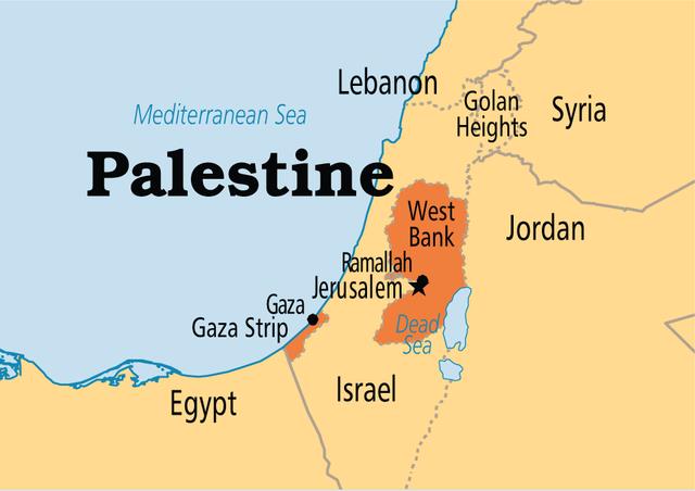 Bản đồ nước Palestine (Palestine Map) khổ lớn năm 2023