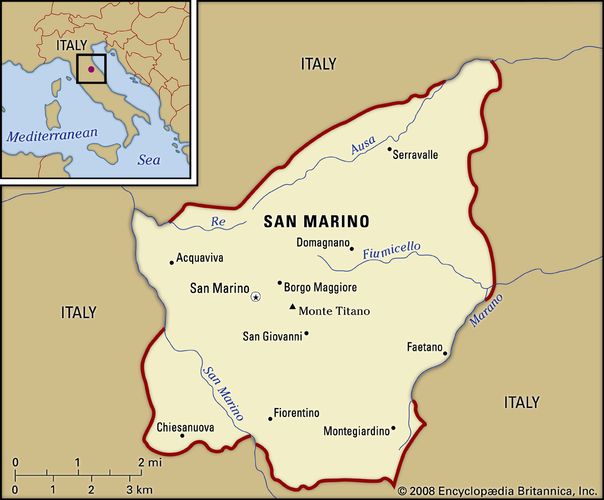 Bản đồ nước San Marino (San Marino Map) khổ lớn năm 2023
