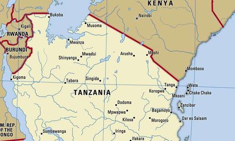 Bản đồ nước Tanzania (Tanzania Map) khổ lớn năm 2023