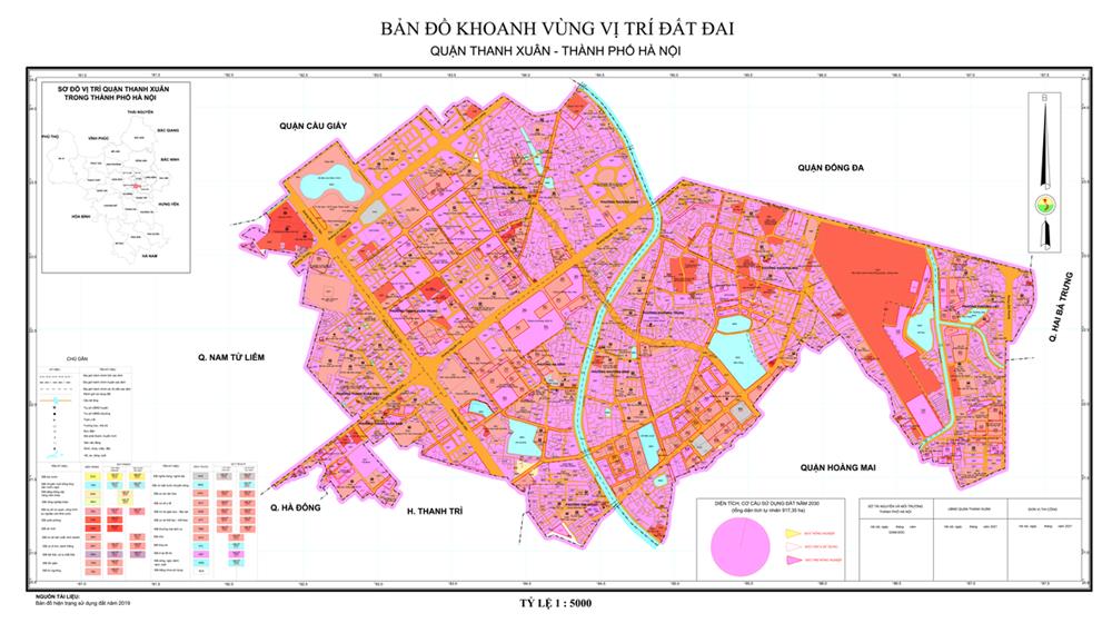 Bản đồ quy hoạch quận Thanh Xuân, Hà Nội đến năm 2030