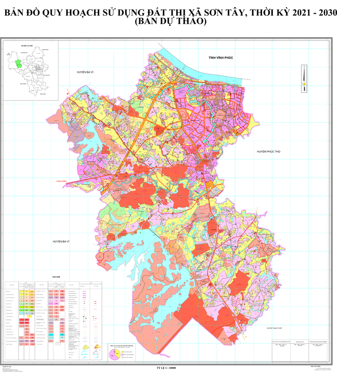 Bản đồ quy hoạch thị xã Sơn Tây, Hà Nội đến năm 2030