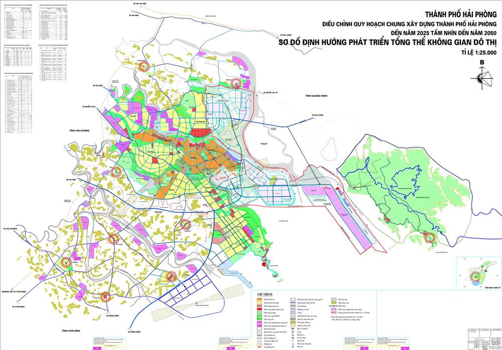 Bản đồ quy hoạch thành phố Hải Phòng phái triển không gian đô thị đến năm 2025 tầm nhìn 2050