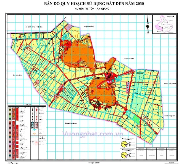 Bản đồ quy hoạch sử dụng đất đến 2030, huyện Tri Tôn