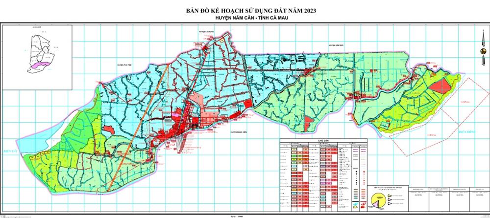 Bản đồ Kế hoạch sử dụng đất năm 2023, huyện Năm Căn