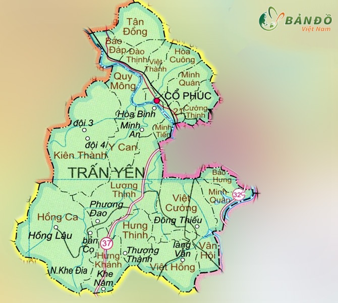Bản đồ hành chính các xã tại huyện Trấn Yên