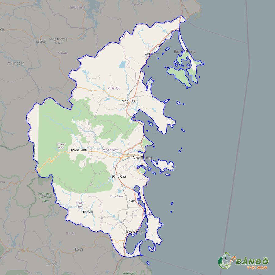 Bản đồ tỉnh Khán Hoà ở trên nền tảng Open Street Map