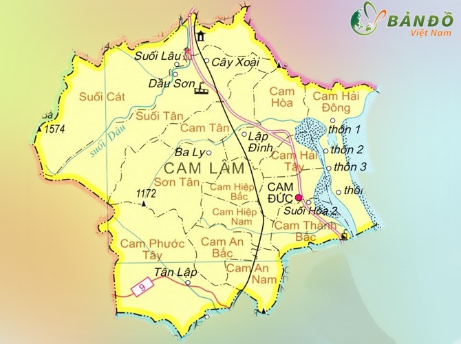 Bản đồ hành chính các xã tại Huyện Cam Lâm