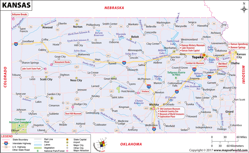Bản đồ tiểu bang Kansas