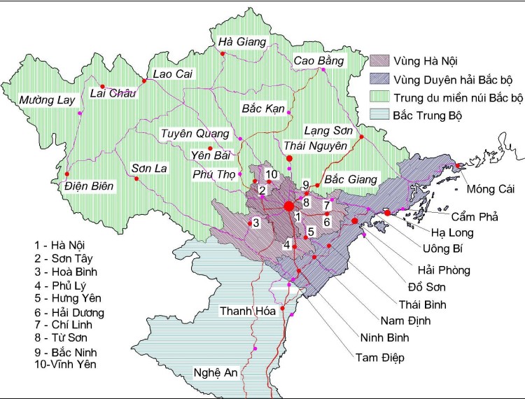 Bản đồ du lịch Miền Bắc