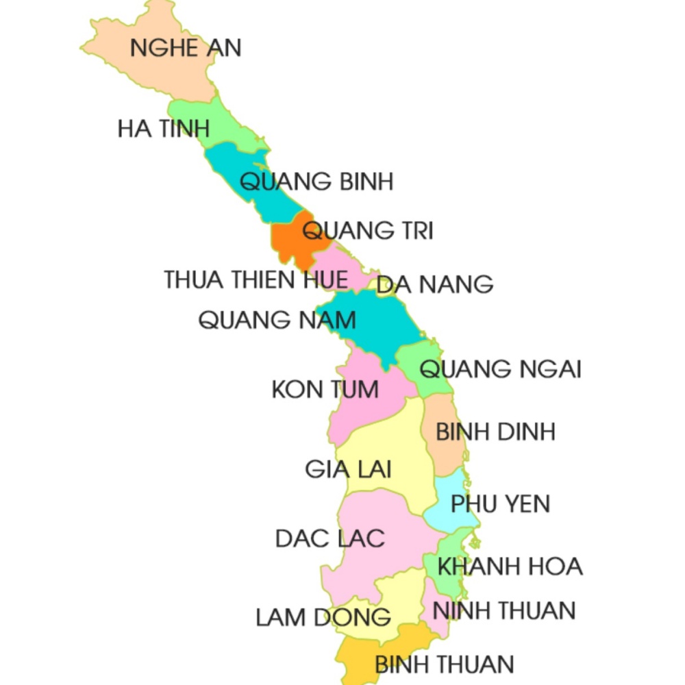 Bản đồ miền Trung Việt Nam